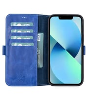 Apple iPhone 13 Pro Uyumlu Deri Cüzdanlı Kılıf Okyanus Mavi