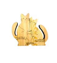 Kişiye Özel Ahşap Kedi Ailesi Puzzle