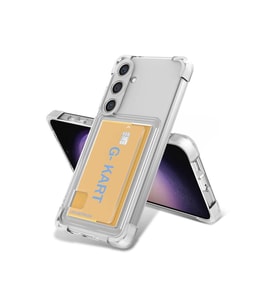 Galaxy S24 Uyumlu Kılıf Airbag Tasarımlı Şeffaf Kartlıklı  G-Kart Kapak (Renksiz)