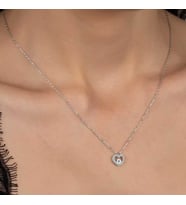 Ucarticaret S-warovski Taşlı Gümüş Kalp Bayan Kolye
