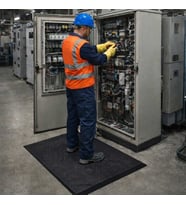 FlorONE Elektrik İzolasyon Matı  Elektrik Pano Önü Yalıtkan Paspas  EPDM İzole Halı 9 mm - 90x200
