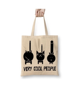 Very Cool Cats Kediler Beyaz Bez Çanta Uzun Saplı Alışveriş Çantası Plaj Çantası