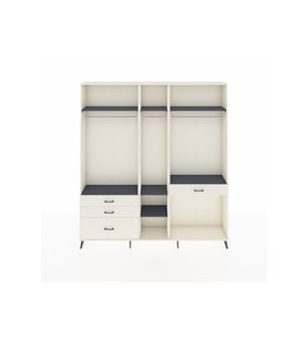 Arges Dolap 7 Raflı 4 Çekmeceli 3 Askılı 220x30x243 Aytaşı-Antrasit/Aytaşı