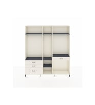 Arges Dolap 7 Raflı 4 Çekmeceli 3 Askılı 220x30x243 Aytaşı-Antrasit/Aytaşı