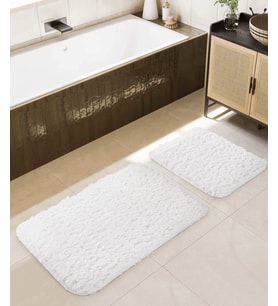 Koza Home Douro Shaggy Banyo Paspası Beyaz Kaydırmaz Taban