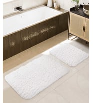 Koza Home Douro Shaggy Banyo Paspası Beyaz Kaydırmaz Taban