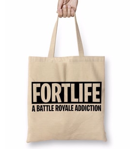 A Battle Royale Addıctıon Fortnite Bez Çanta Uzun Saplı