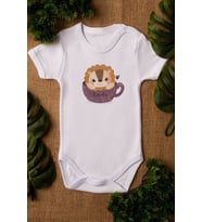 Unisex Bebek Baby Aslan Baskılı Beyaz Çıtçıtlı
