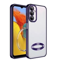 coverzone Galaxy M14 ile uyumlu K?l?f Kamera Korumal? Logo G�steren Omega Kapak Derin Mor
