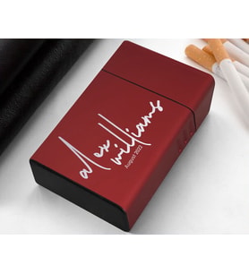 BK Gift Kişiye Özel İsimli Tarihli Kırmızı Metal Sigara Tabakası-7, Arkadaşa Hediye, Babaya Hediye, Metal Sigara Kutusu