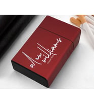 BK Gift Kişiye Özel İsimli Tarihli Kırmızı Metal Sigara Tabakası-7, Arkadaşa Hediye, Babaya Hediye, Metal Sigara Kutusu