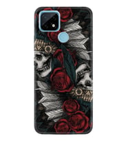 Realme C11 C21 C21Y C25Y C11 2021 Kılıf Desemli Silikon Skull Rose 1673