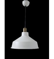 Retro Metal Dekoratif Beyaz İçi Beyaz Eskitme Duylu Tekli Sarkıt Avize Çap:30 cm