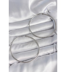 316 Çelik Gümüş Renk 63 mm Halka Model Kadın Küpe - TJ-BKP10518 TG-V 8994