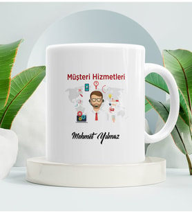 Müşteri Hizmetleri Kupa Bardak Beyaz
