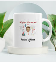 Müşteri Hizmetleri Kupa Bardak Beyaz