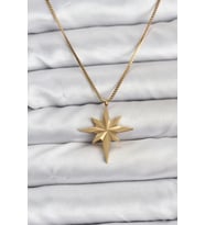 316L Çelik Zincir Gold Renk Kutup Yıldızı Model 60 cm Zincir Kadın Kolye - TJ-BKO10759