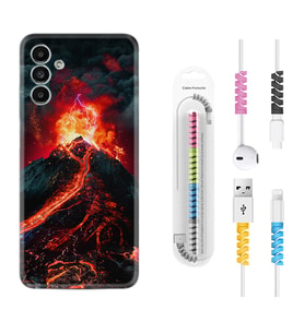 Samsung A23 A31 A32 A50 A51 A52 A53 A70 Kılıf Kablo Koruma Spiral Silikon Yanardağ 1611