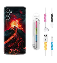 Samsung A23 A31 A32 A50 A51 A52 A53 A70 Kılıf Kablo Koruma Spiral Silikon Yanardağ 1611