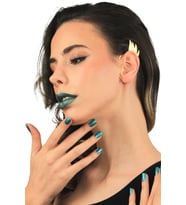 Kadın Mat Altın Renk Kaplama Sol Kulak Geçirmeli Model Yaprak Formlu Ear Cuff Küpe