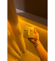 Sessiz Yüz Kare Obje Minimal Sanatsal Figür, Modern Taş Dokulu Dekoratif Aksesuar, Ev Dekoru
