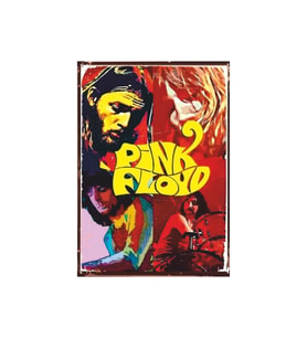 Pink Floyd Retro Ahşap Tablo - Psychedelic Rock Grubu Poster Tasarımı