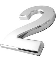 Yapışkanlı Kapı Numarası Küçük Boy 50 mm 5 cm Numara 2 Rakam İki Sayısı Krom Renk Numaralar 1 Adet