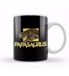 Funny Papasaurus Rex T Rex Father s Day Dinosaur Kupa Bardak Porselen