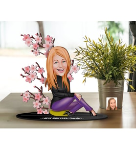 BK Gift Kişiye Özel Anneler Günü Karikatürlü 3D Ahşap Biblo, Anneler Günü Biblo, Ahşap Biblo, Anneye Hediye, Ev Dekoru-4