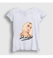 Presmono Kadın Beyaz Blonde Dua Lipa T-Shirt 319753tt