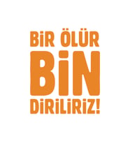 Bir Ölür Bin Diriliriz Sticker17x17 Cm Turuncu