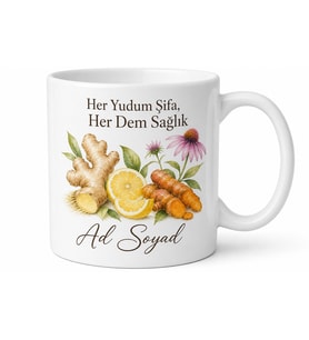 Bağışıklık Çayı Temalı Özel Tasarım Baskılı Kupa Bardak Hediye