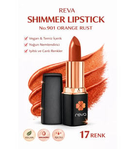 Shimmer Lipstick Orange Rust No:901 Işıltılı Parlak Vegan Temiz Ruj