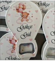 Kişiye Özel  Baby Shower Bebek İçin Hediyelik Magnet Hediye Balon Açacak 20 adet