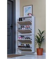 Eliusta Berrak Cordoba 8 Bölmeli Ayakkabılık 72 cm Genişlikte Duvara Monte 72x156x26 cm Ayakkabılık (Sütlü Kahve)
