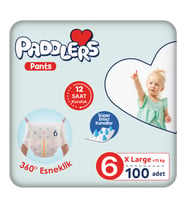 Paddlers Külot Bebek Bezi 6 Numara X-Large 100 Adet (15+Kg) Ekstra Aylık Paket