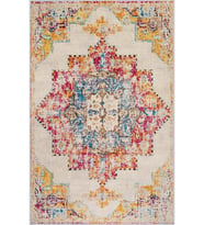 Eliana Home Baskılı, Yıkanabilir Kaymaz Taban Salon Halısı LNA1468 100x150 cm (Sarı)