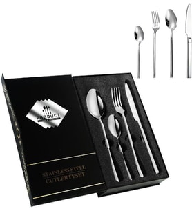 Çelik 24 Parça 6 Kişilik Gri Yemek Kaşık Çatal Bıçak Set cin739by