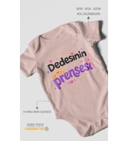 Dedesinin Prensesi Kısa Kollu Bebek Body %100 Pamuk