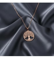Kişiye Özel 925 Ayar Gümüş Zarif Hayat Ağacı Kolye (Rose)