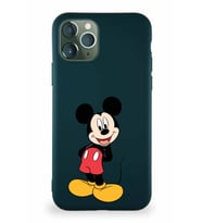 Apple iPhone 11 Pro Soft Premier Kapak Mickey Mouse-B Tasarımlı Silikon Kılıf - Yeşil (Şeffaf)
