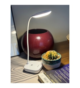 Taşınabilir Masaüstü Şarjlı LED Aydınlatma, Kitap Okuma Lambası (Krem)