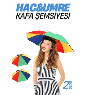 Renkli Hac Umre Kafa Güneş Koruma Şemsiyesi, 2'li Set
