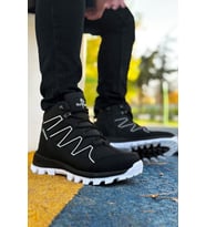 Big King Siyah Beyaz Street Erkek Outdoor Trekking Bot (Siyah - Beyaz)
