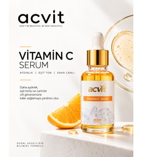 Vitamin C Serumu – Aydınlık, Canlı ve Genç Görünüm- 30 ML