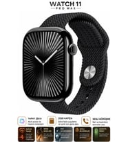 Watch HK11 PRO MAX Siyah Akıllı Saat Sesli Görüşme Yapay Zeka Destekli iPhone Android Uyumlu 8-9-10