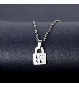 Gümüş  Kilit Love Kolye