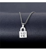 Gümüş  Kilit Love Kolye
