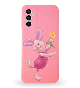 Samsung Galaxy M13 Uyumlu Lansman Kılıf Altı Kapalı İçi Kadife  Piglet Tasarımlı  Kapak (Şeffaf)