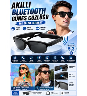 XG88 Akıllı Güneş Gözlüğü Bluetooth Müzik + Çağrı + Sesli Asistan Siyah Polarize